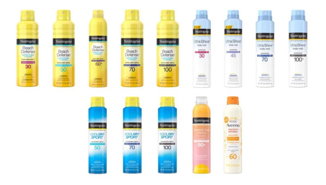 benzene in sunscreen recall